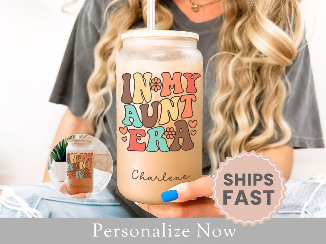 Personalized Aunt Frosted Glass Cup Gift for Aunt Glass Tumbler New ...