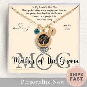 Personalized Mother Of The Groom Necklace Gift For Mother Of The Groom Jewelry Mother Of Groom Wedding Necklace Gift From Bride Birthstone