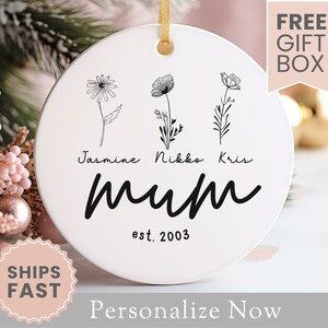 Personalized Mum Ornament Gift For Mum Keepsake Wedding Gift Mum Christmas Ornament Mum Mothers Day Gift Mum Present Mum Birthday Gift Name