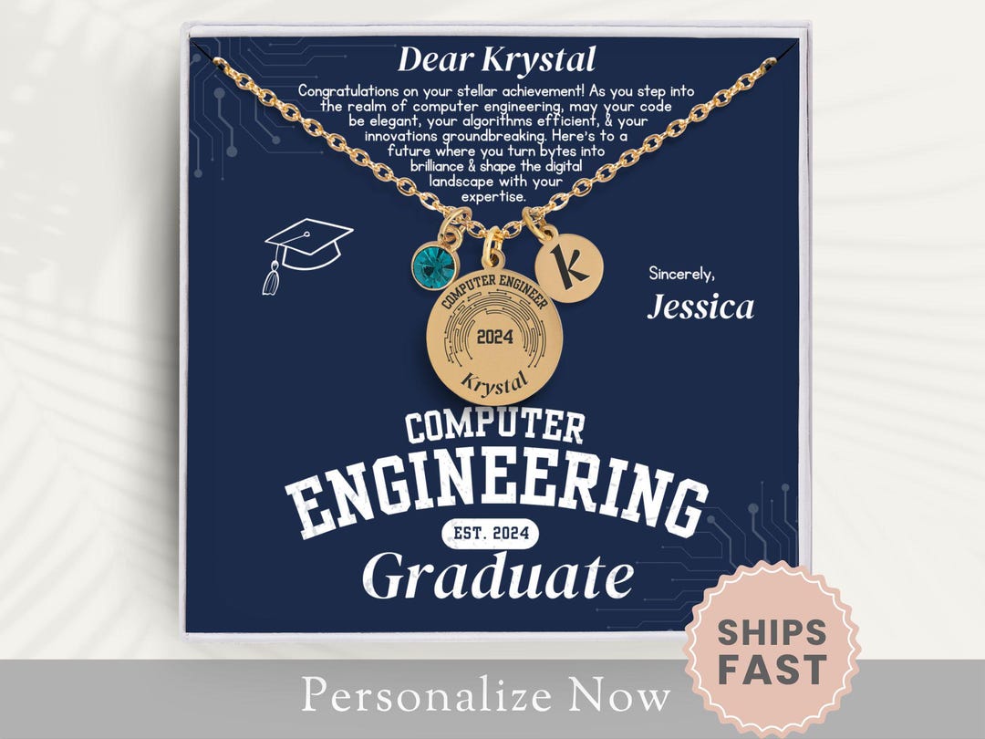 Personalized Computer Engineer Graduation Necklace Gift for Computer ...