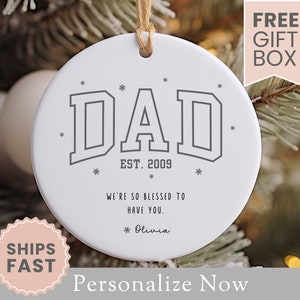 Personalized Dad Ornament Gift For Daddy Ornament Fathers Day Gift For Dad Gift From Children Daddy Christmas Ornament Dad Keepsake Ceramic