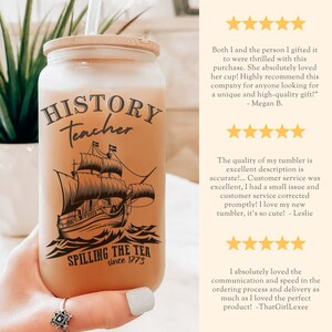 Teacher Appreciation History Teacher Glass Tumbler