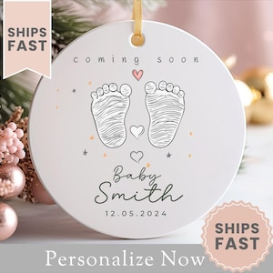 Personalized Pregnancy Reveal Ornament Gift For Expecting Mom Christmas Ornament Pregnancy Keepsake Pregnancy Announcement Ornament Ceramic