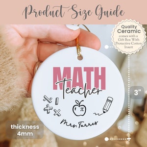 Personalized Math Teacher Ornament Gift for Math Teacher Keepsake ...