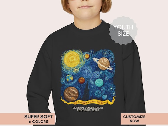 Van Gogh CC Cycle 2 Youth Sweater Personalized Classical Conversations Youth Sweatshirt Homeschool Sweater Custom Crewneck Gift for Student