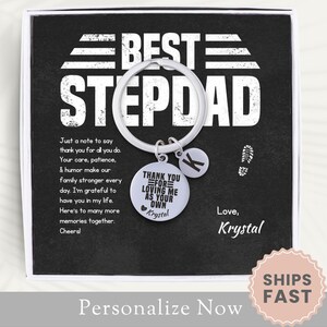 Personalized Step Dad Keychain Fathers Day Gift For Step Dad Key Chain Step Father Key Ring Stepdad Birthday Gift Step Dad Gift From Stepkid