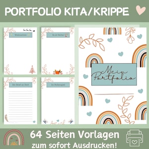 Portfolio templates with 64 pages | Templates for educators | Portfolio templates nursery | Portfolio kindergarten | Portfolio daycare