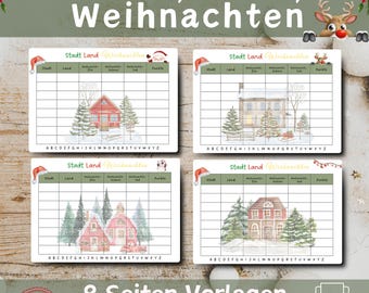 Stadt Land Christmas – Weihnachtsspiel Für Die Ganze Familie | 800 Spielrunden, 28 Kategorien | Perfekt Für Weihnachtsfeiern