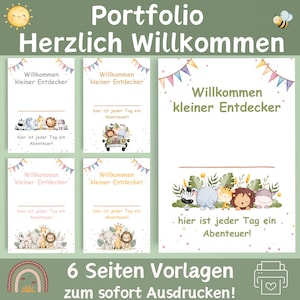 6 Portfolio Welcome Template | Educator Template | Kindergarten Portfolio Templates | Kindergarten Templates | Kindergarten Portfolio | PDF