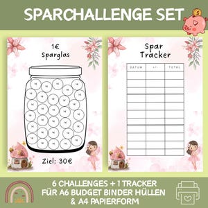 Savings Challenge Set for Children | Savings Challenges | Savings Challenge for Children | Download PDF Fairy Rosa | Pocket Money Challenge for Children