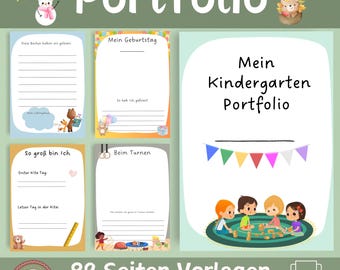 Kindergarten portfolio | Templates for educators | Portfolio templates for daycare centers | Kindergarten templates | Daycare portfolio | Portfolio templates