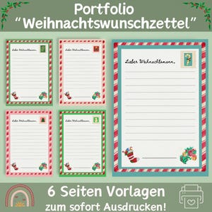 6 Portfolio Kleuterschool | Sjablonen Portfolio Kinderdagverblijf | Wensenlijst voor opvoeders en ouders | 6 kerstverlanglijstjes | Portfolio Kerstmis