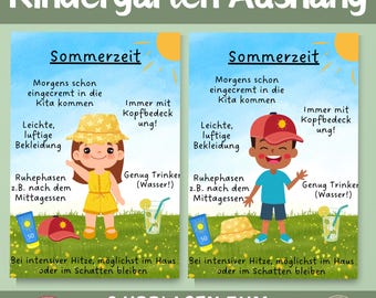 Notice board for daycare | Summer notice board for kindergarten | Portfolio template for daycare/nursery | Template for educators | Kindergarten notice board | Kindergarten templates