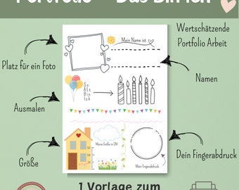 Portfolio Profile | Educator Templates | Kindergarten Portfolio | Portfolio Templates | Birthday Template | Kindergarten Templates | PDF