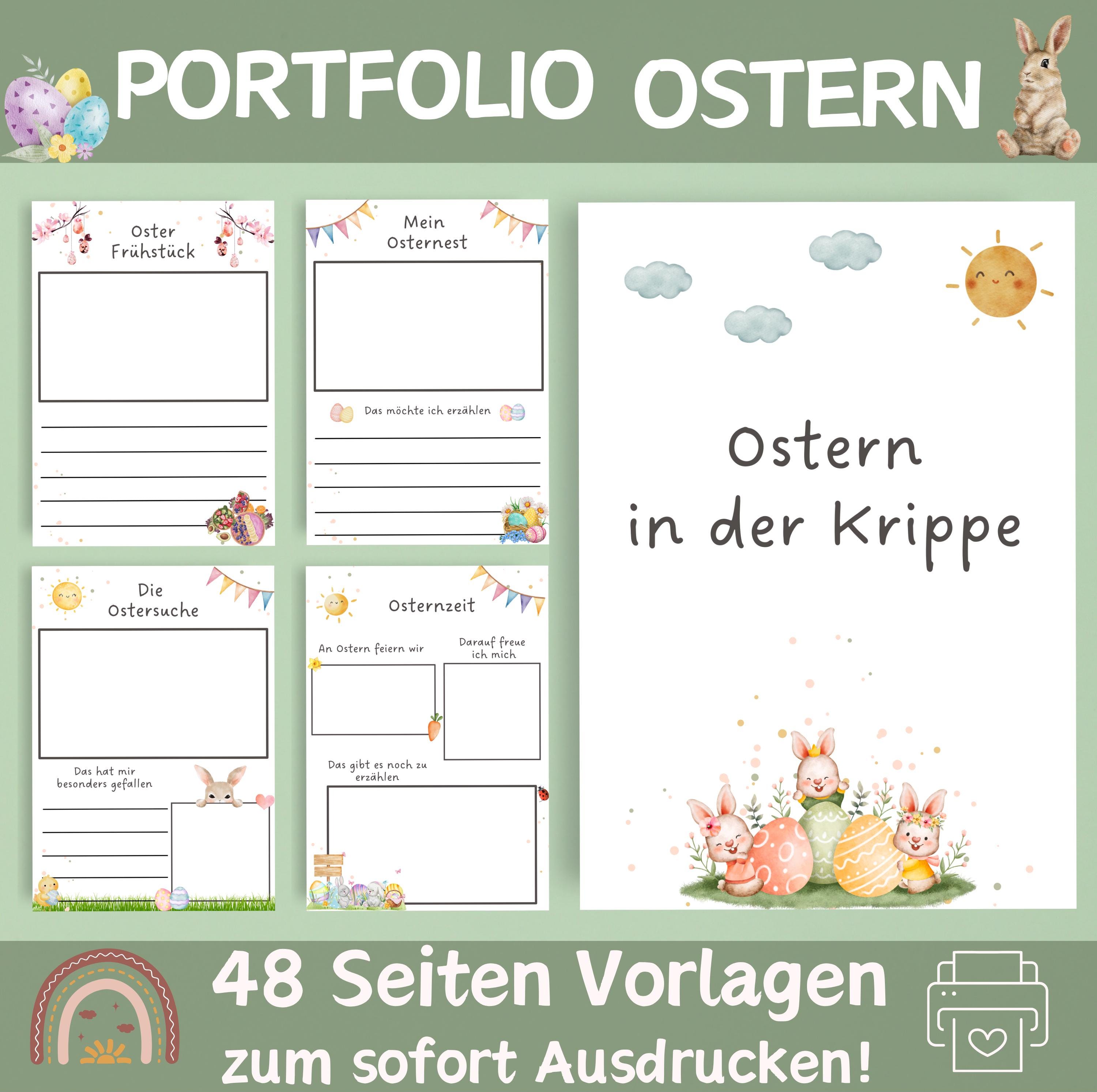 Portfolio Easter | Templates for educators | Portfolio templates crèche | Portfolio kindergarten | Portfolio daycare | Portfolio 48 Easter templates