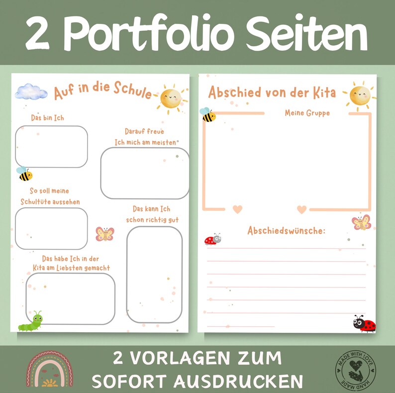 4 Portfolio Vorlagen | Geburtstagsvorlagen | Portfolio Geburtag Vorlage | Portfolio Kita | Portfolio Krippe | Vorlagen für Erzieher