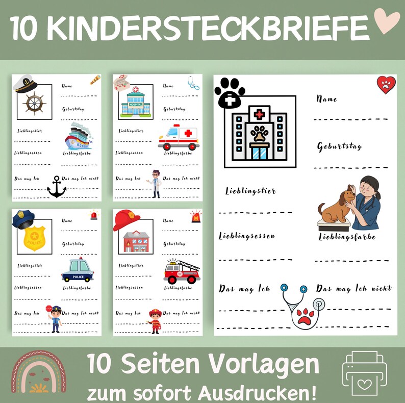 4 Portfolio Vorlagen | Geburtstagsvorlagen | Portfolio Geburtag Vorlage | Portfolio Kita | Portfolio Krippe | Vorlagen für Erzieher