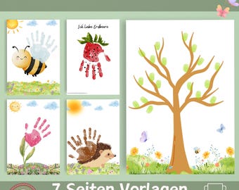 Spring Portfolio Coloring Pages | Kindergarten Spring Portfolio | Portfolio Template | Templates for Educators | Handprint Art Portfolio