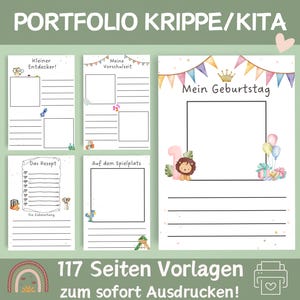 Portfolio templates | Kindergarten templates | Portfolio templates for crèches | Teacher templates | Portfolio template for daycare centers | Kindergarten portfolio