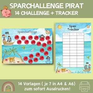 Savings Challenge Set for Children | Savings Challenges | Savings Challenge for Children | Download PDF Pirate | Pocket Money Challenge for Children