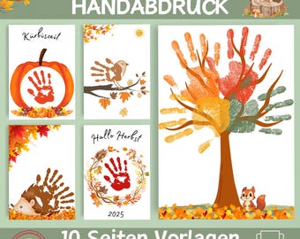 Autumn Handprint Portfolio | Kindergarten Portfolio | Kindergarten Templates | Educator Templates | Autumn Handprint | Autumn Crafts