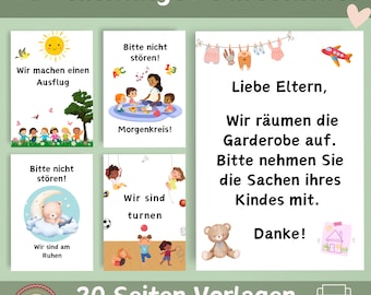 20 Daycare Posters | Kindergarten Posters | Daycare/Nursery Door Signs | Template for Educators | Daycare Posters | Nursery Posters | Portfolio Template