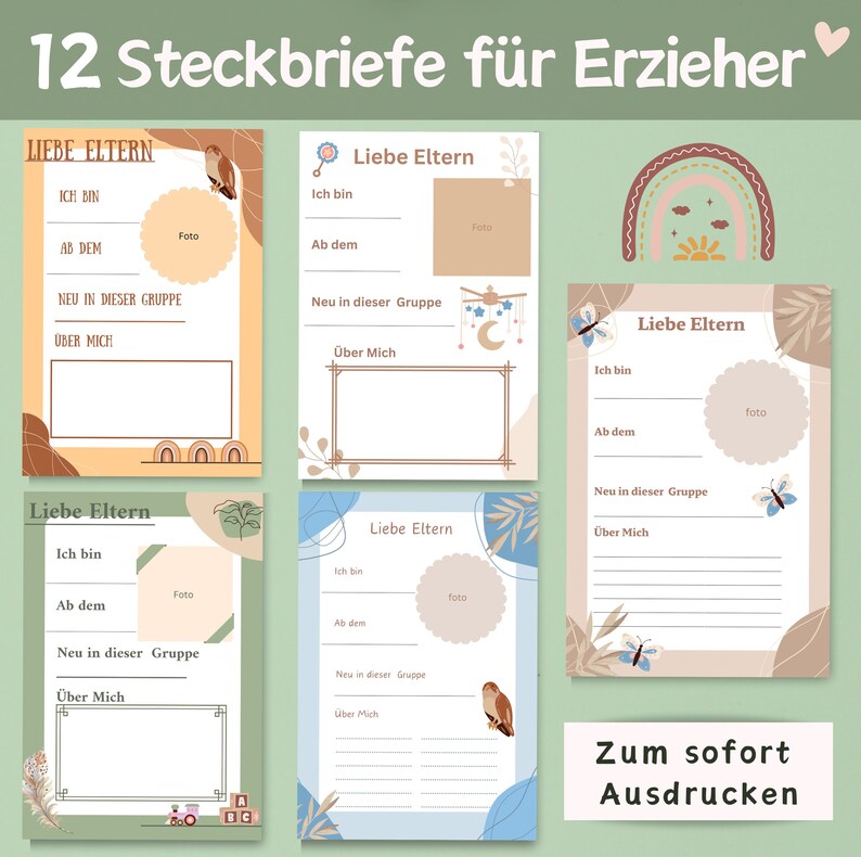 4 Portfolio Vorlagen | Geburtstagsvorlagen | Portfolio Geburtag Vorlage | Portfolio Kita | Portfolio Krippe | Vorlagen für Erzieher