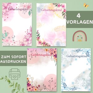 4 Portfolio Vorlagen | Geburtstagsvorlagen | Portfolio Geburtag Vorlage | Portfolio Kita | Portfolio Krippe | Vorlagen für Erzieher