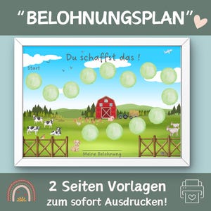Farm Reward Chart | Boy Reward Chart | Toddler Reinforcement Chart | Potty Training Reward System | Children&#39;s Reward Chart