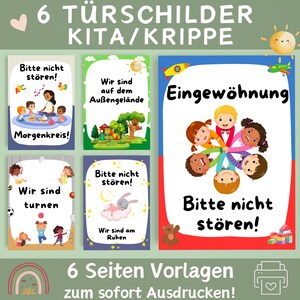 6 Aushänge Kita | Aushang Krippe | Vorlagen Erzieher | Vorlage Kita/Krippe | Aushang Kita | Türschilder Kindergarten | Portfolio Vorlagen