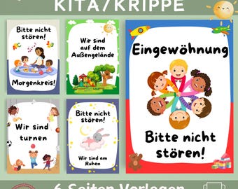 6 Daycare Notices | Nursery Notices | Templates for Educators | Daycare/Nursery Template | Daycare Notices | Kindergarten Door Signs | Portfolio Templates
