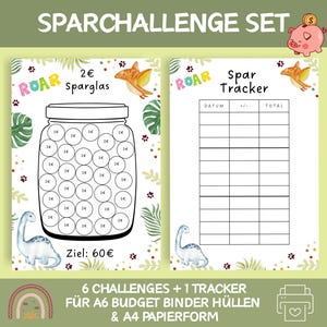 Savings Challenge Set for Children | Savings Challenges | Savings Challenge for Children | Download PDF Dino | Pocket Money Challenge for Children