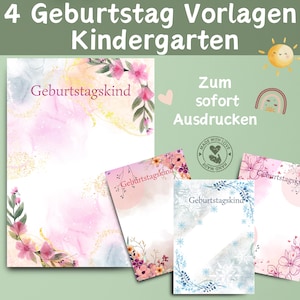 4 Portfolio Vorlagen | Geburtstagsvorlagen | Portfolio Geburtag Vorlage | Portfolio Kita | Portfolio Krippe | Vorlagen für Erzieher