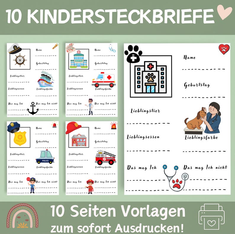 4 Geburtstagsvorlagen Kindergarten | Vorlagen für Erzieher |  Portfolio Vorlagen | Geburtstagsvorlagen Krippe/Kita | Geburtstag Vorlagen
