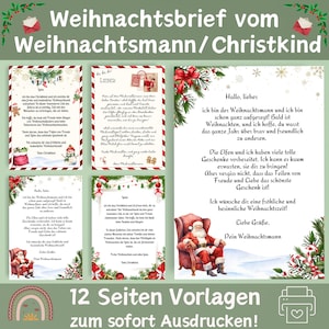 Cartas navideñas para niños | Cartas de Papá Noel/Niño Cristo | Plantilla para educadores/padres | Portafolio Navidad | guardería navideña