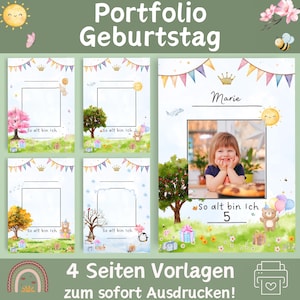 Portfolio Geburtstag | Vorlagen für Erzieher | Portfolio Vorlagen | Portfolio Kindergarten | Kindergarten Vorlagen | Kindergarten Aushang