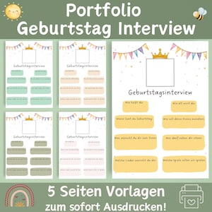 Portfolio för födelsedagsintervjuer | Mallar för dagis | Portfoliomall för daghem | Mallar för pedagoger | Födelsedagsportfolio | Portfolio för förskola