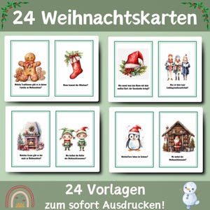 24 biglietti di Natale | Calendario dell'avvento per la scuola materna | Calendario dell'avvento asilo nido | Biglietti promozionali di Natale | Modelli per gli educatori | Portafoglio di asili nido