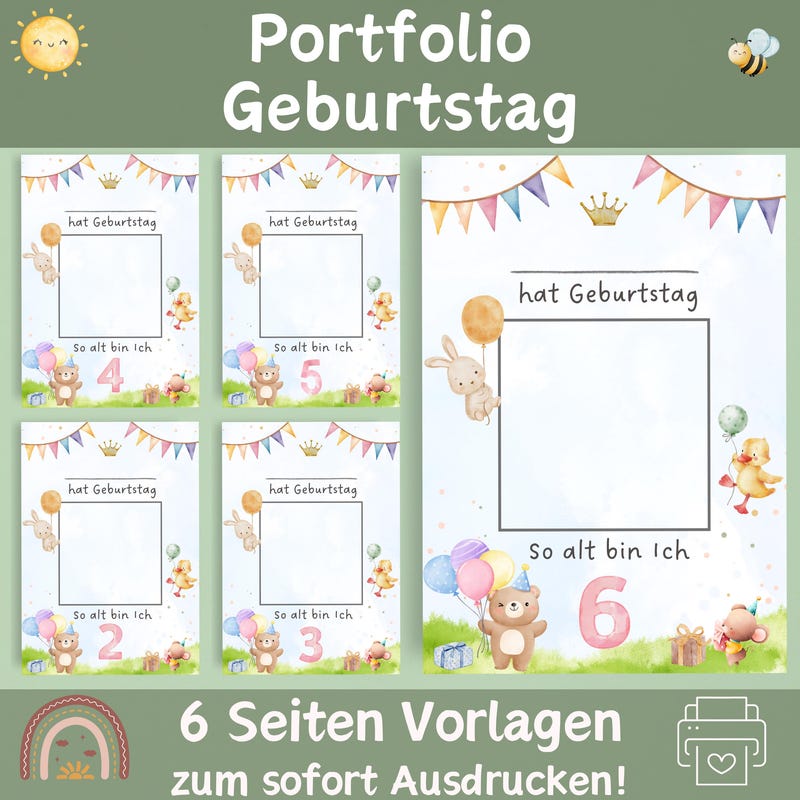 Kindergarten Portfolio Vorlagen Portfolio Geburtstag