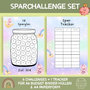 Savings Challenge Set for Children | Savings Challenges | Savings Challenge for Children | Download PDF Unicorn | Pocket Money Challenge for Children
