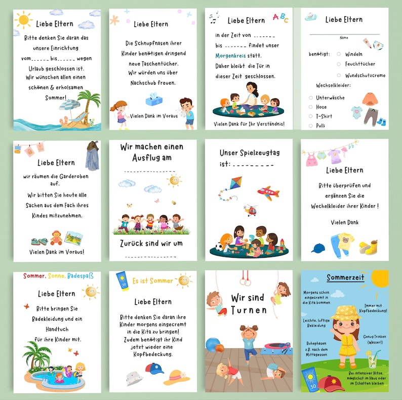  12 Kindergarten Posters Portfolio Volage Nursery Poster to Print Bildidee 