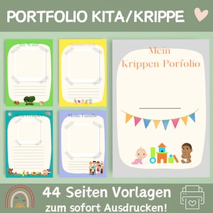 44 Portfolio Vorlagen für Erzieher | Portfolio Vorlagen Kindergarten/Krippe | Portfolio Vorlagen |  44 Vorlagen Porfolio | Portfolio Kita