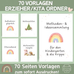 70 Kindergarten Portfolio Templates | Nursery Portfolio Template | Daycare Portfolio Folder | Template for Educators | Educator Method Collection PDF