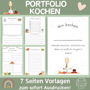 Portfolio templates cooking | Portfolio kindergarten | Portfolio template daycare | Templates for educators | Portfolio templates crèche