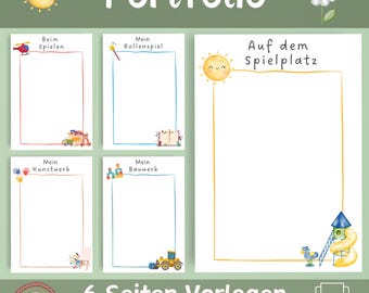Portfolio Templates | Kindergarten Portfolio | Templates for Educators | Templates for Daycare Centers | Templates for Nursery Schools | Kindergarten Templates | PDF