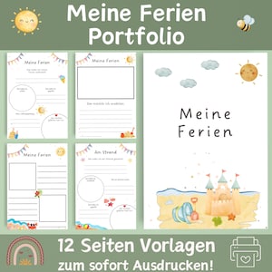 Portfolio Vorlagen | Kindergarten Vorlagen | Portfolio Meine Ferien | Portfolio Krippe |Vorlagen für Erzieher | Portfolio Kindergarten | PDF