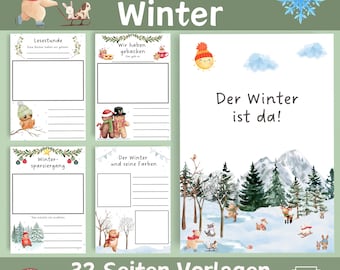 Winter Portfolio | Templates for Educators | Nursery Portfolio Templates | Kindergarten Portfolio | Daycare Portfolio | Kindergarten 32 Templates