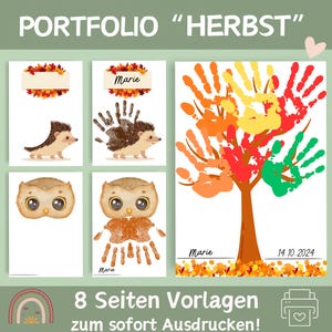 Portfolio Herbst Malvorlagen | Kindergarten Portfolio Herbst | Vorlage Portfolio Krippe | Herbst Vorlagen für Erzieher | 8 Portfolio Herbst