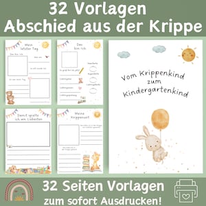 Portfolio Abschied Krippe | Vorlagen für Erzieher | Portfolio Vorlagen Krippe | Portfolio Kindergarten | Portfolio Kita | Portfolio Vorlagen