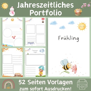 Jahreszeiten Portfolio | Vorlagen Erzieher | Portfolio Vorlagen Krippe | Kindergarten Vorlagen | Portfolio Kita | Portfolio Vorlagen | PDF